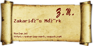 Zakariás Márk névjegykártya